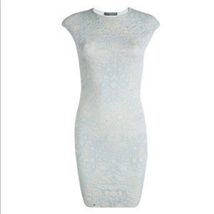 Alexander McQueen PowderBlue Jacquard Knit Dress